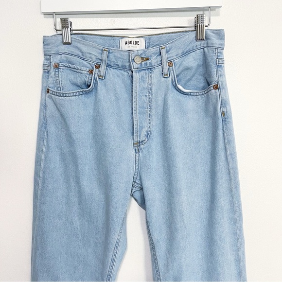 BOGO! Agolde Parker Jeans Straight Leg Pivot Wash Blue Size 24 - Picture 3 of 9